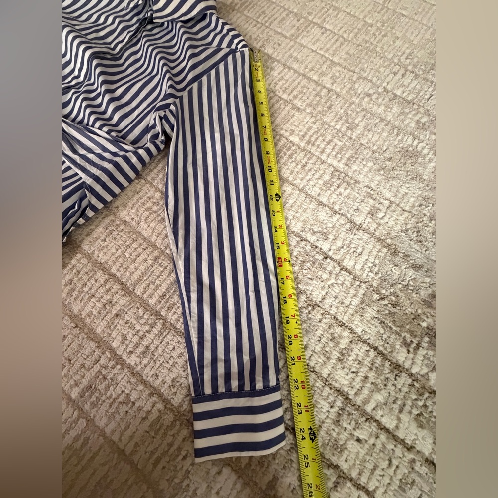 T Alexander Wang Blue/White Striped Shirt button down long sleeve shirt dress s2 - Picture 7 of 11